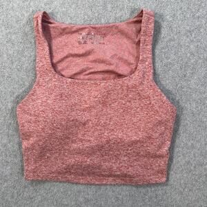 Yogalicious Lux Cropped Active Tank Top Women's X-Small Shelf Bra Square Neck